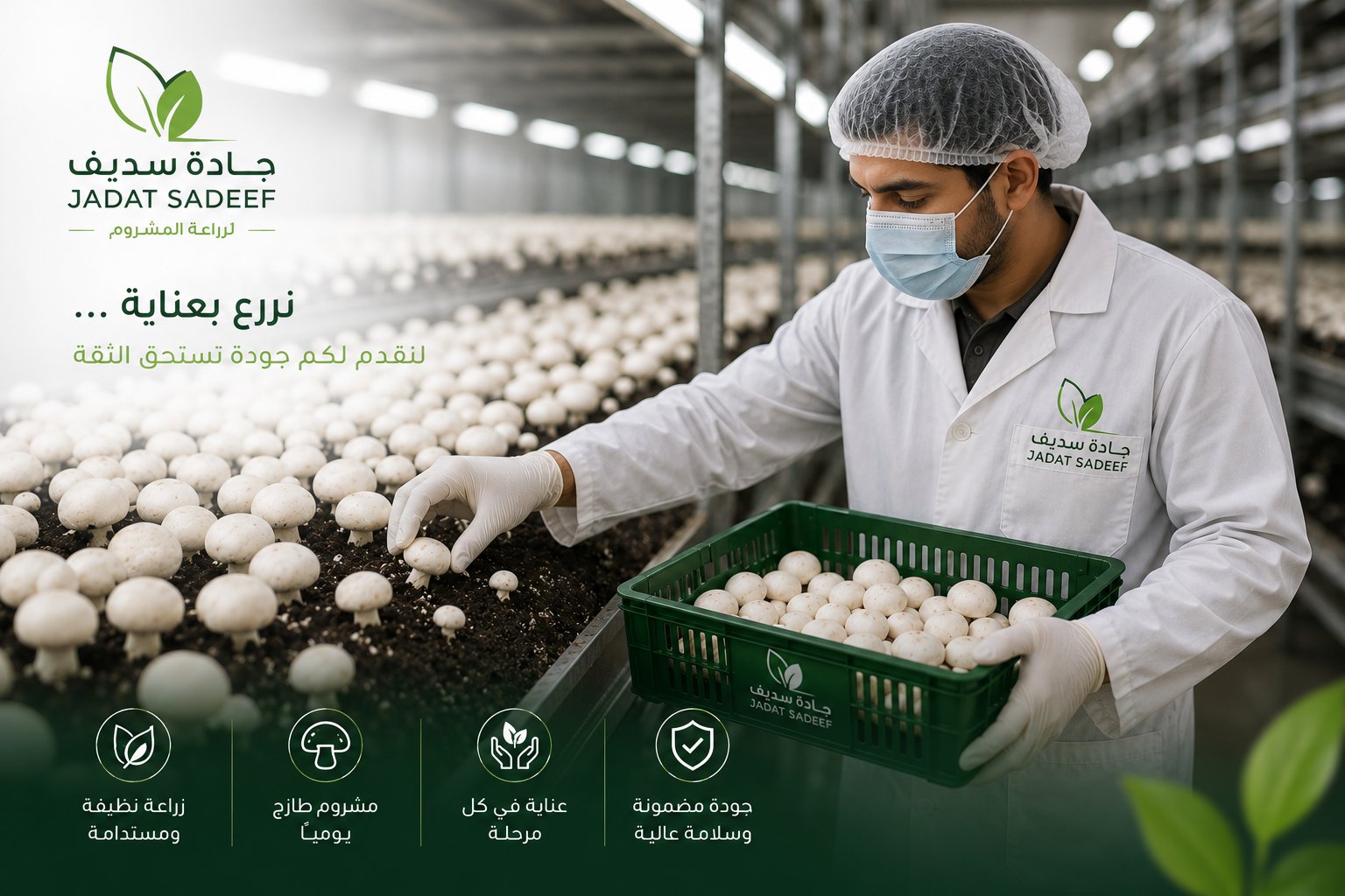 Jadat Sadeef mushroom harvesting